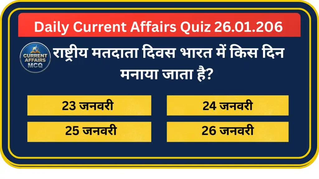 Daily Current Affairs Quiz 26.01.206