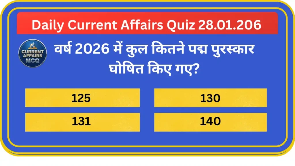 Daily Current Affairs Quiz 28.01.2026