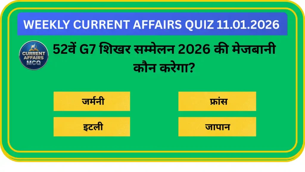 Weekly Current Affairs Quiz 11.01.2026