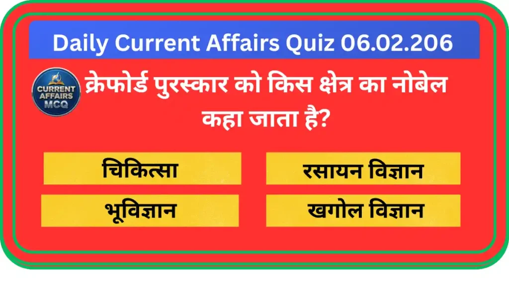 Daily Current Affairs Quiz 06.02.2026