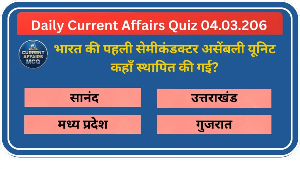 Daily Current Affairs Quiz 04.03.2026