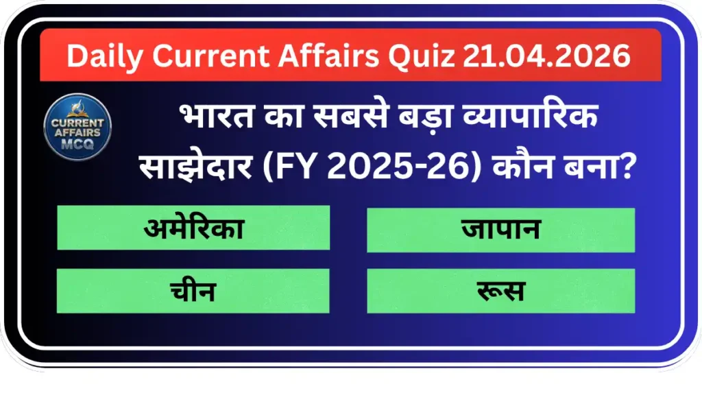 Daily Current Affairs Quiz 21.04.2026